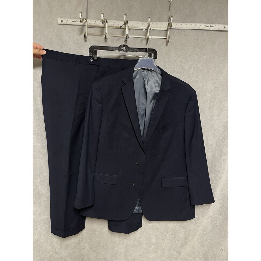 Beverly Hills Polo Club Suit Men 50L Navy Blue 2 B Career‎ 43X28 Pants Luxury